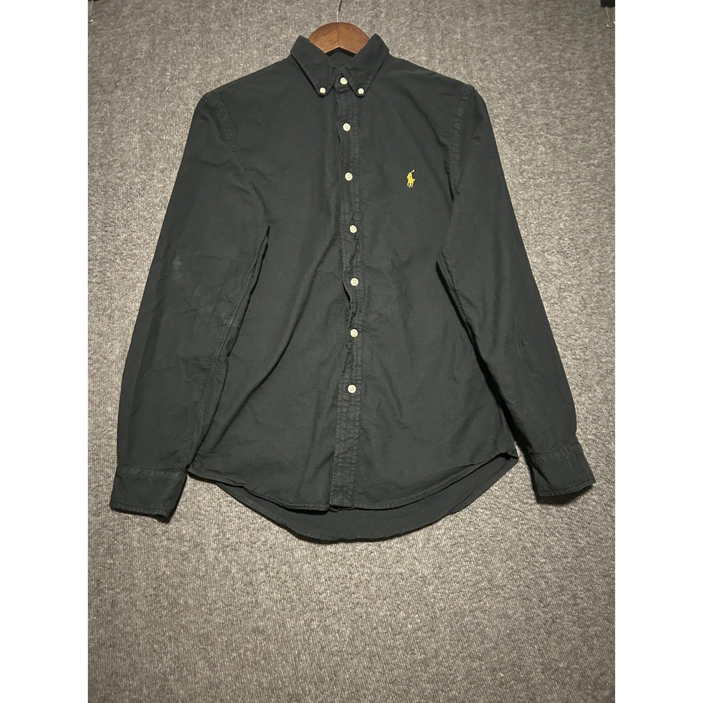 Polo ralph lauren slim fit small button down shirt long sleeve black pony